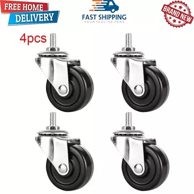 £7.99 • Buy 4 X Heavy Duty 50mm Rubber Swivel Castor Wheels Trolley Furniture Dolly Caster