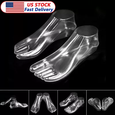 1 Pair Female Feet Mannequin Foot Thong Clear Sandal Shoes Model Display Tool US • $3.32