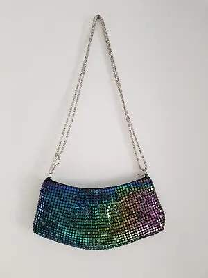 Chainmail Rainbow HolographicEvening Bag Immaculate 9.5  X 3.5  • £19.99