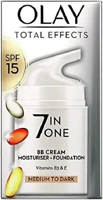 Olay Total Effects 7in1 BB Cream Medium To Dark Face Cream With SPF15 50ml • £11.50