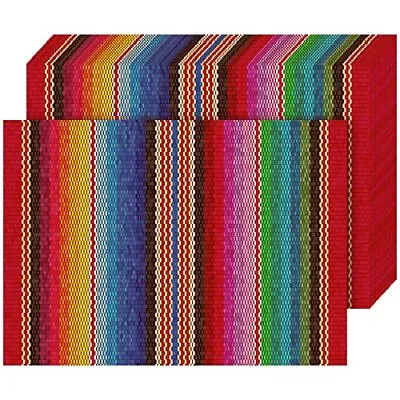 100 Pcs Mexican Paper Placemats Disposable Placement Mats Bulk Colorful Strip... • $20.54