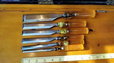 6 X THOMAS TURTON SHEFFIELD ELECTRO BORACIC STEEL CHISELS • $101.05