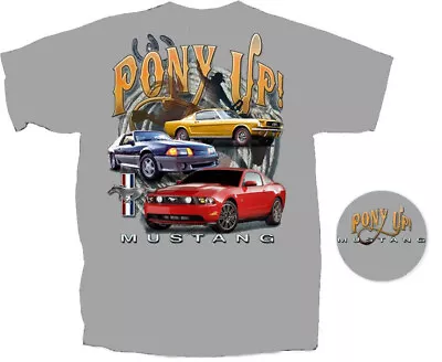  Pony UP  Mustang Charcoal T-Shirt - Closeout! LAST ONES! Free USA Shipping! 😎 • $25.29