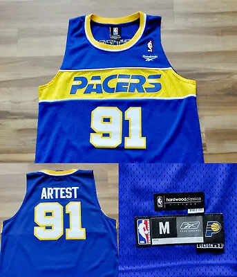 Ron Artest #91 Indiana Pacers HWC 1987/88 Reebok Swingman Jersey Blue NBA Men M • $199.99