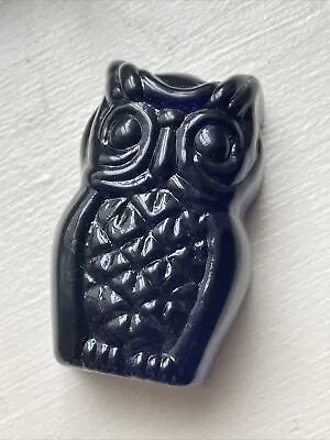 Viking Owl Blue Glass Hand Made Vintage Paperweight Figurine • $30