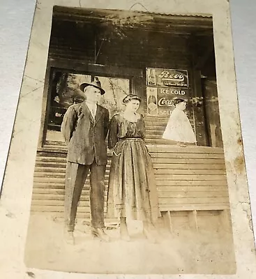 Rare Antique American ID'd Family Coca Cola Sign Mississippi Photo Postcard RPPC • $24.99
