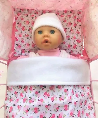 £6.95 • Buy Dolls Blanket & Pillow Cot/pram Bedding Set Pretty Floral Rose Baby Annabell 