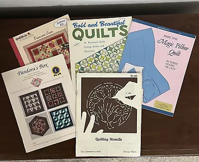 QUILTING BOOKLETS/PATTERNS/STENCILS/BLOCKS VTG Lot Of 5 Used Fair Patchwork • $12.33