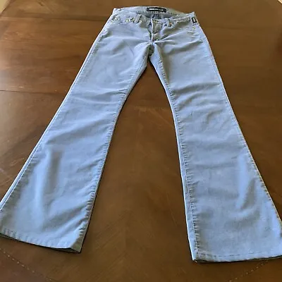 Versace Jeans Couture Women Size 26 Made In Italy Light Blue Flare Corduroy • $38