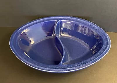 Pacific Pottery Hostess Ware Dark Cobalt Blue Oval Divided Vegetable Dish • $28.50