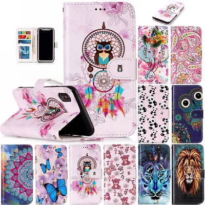 $14.89 • Buy For IPhone 14 13 Pro Max XR Color Painting Leather Flip Wallet Stand Case Cover