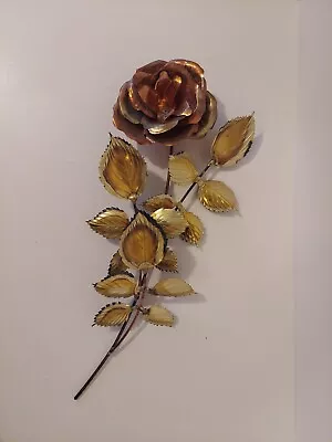 Brass And Copper Metal Rose Wall Decor • $20