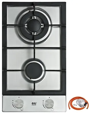 Double Built In Gas Hob 2 Burner Caravan Cooker Cooktop Stainless Steel 302S • £126