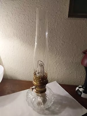 Vintage Aladdin #23 Shell Pattern Glass And Brass  Kerosene/Oil Lamp  • $79.99