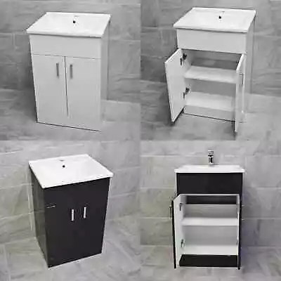 Tess 550mm Square Basin Sink Vanity Unit White Or Anthracite Grey • £159.99