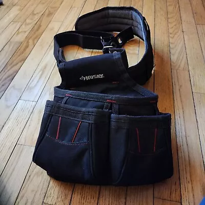 Husky Carpenter's Rig With Belt Work Tool Pouch Holder Black Fabric Handyman  • $29.24