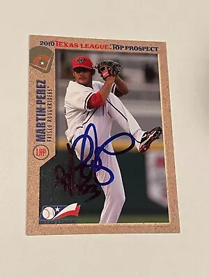 Signed Baseball Card Auto Texas League Top Prospect Rc 2010 Milb Martin Perez • $9.98