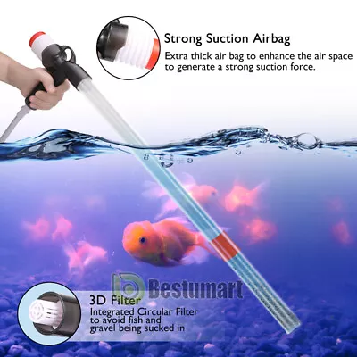 $19.23 • Buy Electric Aquarium Fish Tank Siphon Pump Vacuum Gravel Water Filter Cleaner Pipe