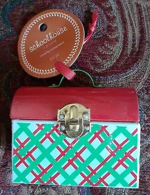 Martha Stewart Schoolhouse Charm Novelty Ornament With Tag Red & Green Lunchbox • $9.99