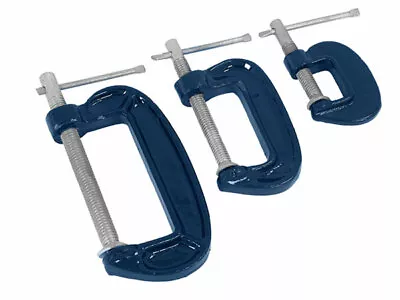 3 Piece G Clamp Set 1 2 & 3 Inch Heavy Duty Iron Clamps Wood Working Welding To • £5.89