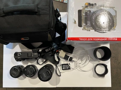 $1300 • Buy Sony Alpha A6300 24.2MP Mirrorless Digital Camera - Black With Extra Lens+++