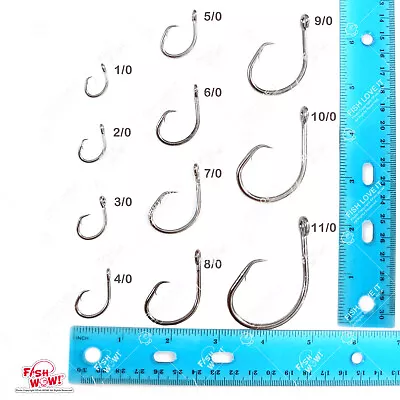 1020-100pcs 4x Circle Hooks #1/02/03/04/05/06/07/08/09/010/011/0 Lot • $8.32