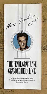 Pearl Graceland Grandfather Clock Brochure Elvis 1985 • $14.99