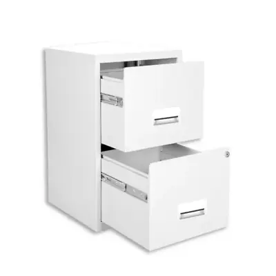 2 Drawer 'pierre Henry' White Maxi Filing Cabinet  A4 / New +free Del • £68.99