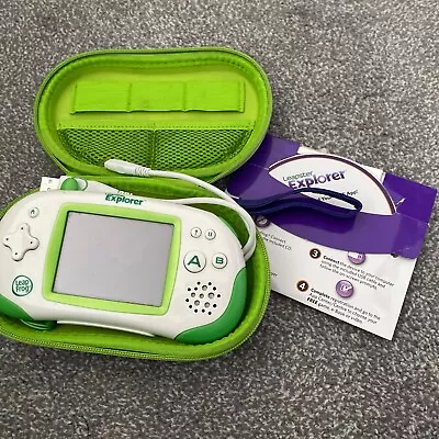 LeapFrog Leapster Explorer Handheld Game System Green & White- With Carry Case • £0.99