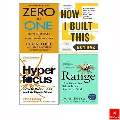 Zero To One How I Built This Guy RazRange David EpsteinHyperfocus 4 Books Set • $52.46