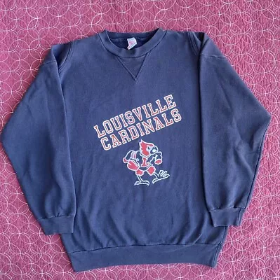 Vintage Louisville Cardinals Sweatshirt Size L Textile Prints Tag Made In USA • $25