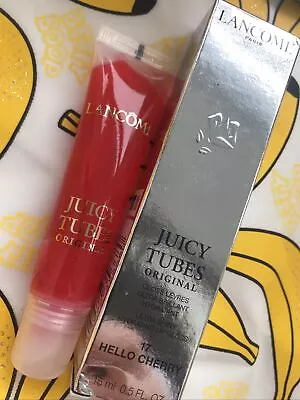 🎁Lancôme Juicy Tubes Lip Gloss US New Range  No.17 Hello Cherry Red Juicy 🇬🇧 • £30.99