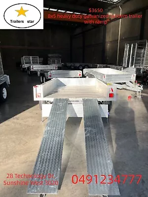 8x5 Heavy Duty Galvanised Box Tandem Trailer With Ramp • $3650