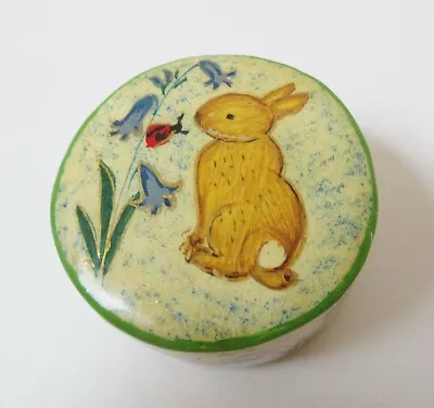 Vintage Lacquer Trinket Box Bunny Rabbit India • $20