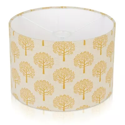 Handmade Mulberry Tree  Linen Ochre Yellow Drum Lampshade  Pendant Shade • £18.99