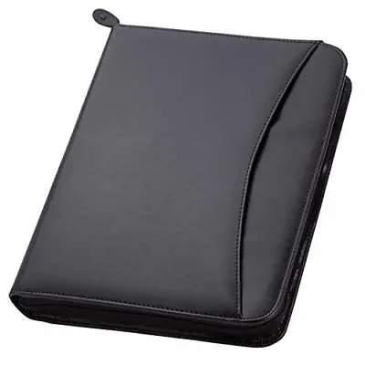 3-Ring Zipper Business Leather Portfolio Folder 1.25″ 3-Ring Binder Professional • $47.83