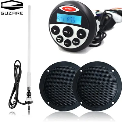 Waterproof Marine Stereo & 4  120W Speakers Bundle + Antenna - Bluetooth Audio • $89.99