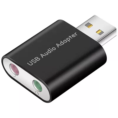 USB To 3.5mm Audio & Microphone Jacks Port Combination Headset Converter Adapter • £6