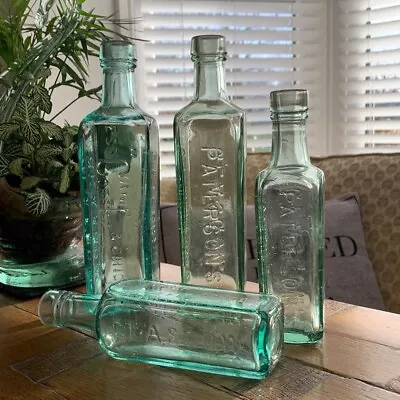 £13.99 • Buy 4 Patersons Camp Coffee & Chicory Glasgow Bottles Vintage Victorian.