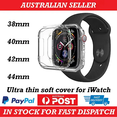 $10.99 • Buy Apple Watch 1/2/3/4/5/6/SE Silicone TPU Bumper Case Cover IWatch 38/42/40/44mm
