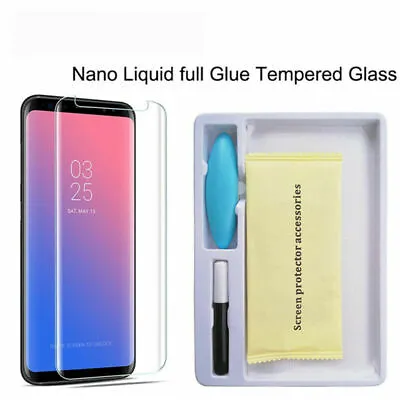 UV Glue 9D Full Curved Tempered Glass Screen Protector Samsung Galaxy S7 Edge • £5.41