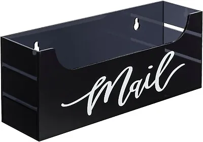 Gray Acrylic Mail Holder W/ White Mail Label  Wall Mounted Or Tabletop Mailbox • $27.99