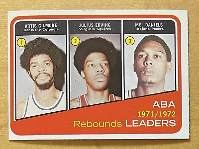 Julius Erving Rookie 1972-73 Topps Basketball Leaders #263 Virginia Squires EX • $24.42