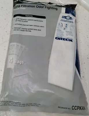 Genuine Oreck Hepa Filtration Anti Odor Fighting Type Cc Ccpk40h Vacuum Bags  • $19.99