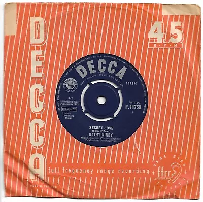 Secret Love By Kathy Kirby 7  45RPM Single 1963 Decca F 11759 *VG* • £2.69