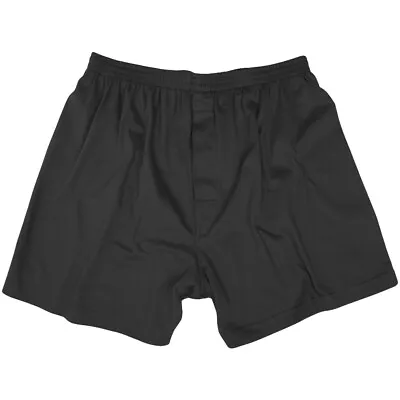 US Military Style Mens Army Boxer Shorts Underwear Base Layer 100% Cotton Black • $19.95