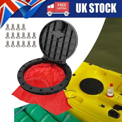 8  Kayak Deck Plate Kit Hatch Sealing Cover W/ Storage Bag For Boat Canoe • £21.47