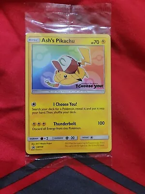 SEALED Pokemon Ash's Pikachu SM108 Black Star  I Choose You  Promo Card TCG SM • $11.75