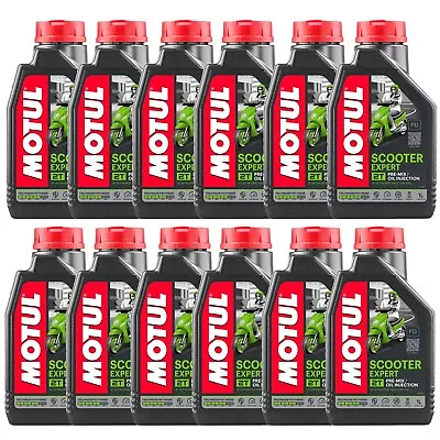 Motul 105880 12L Scooter Expert 2T Pre Mix Injection 2 Stroke Motor Oil 12x1L • $126.95