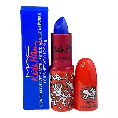 MAC Velvet Matte Lipstick Viva Glam X Keith Haring Canal Blue Long Wearing NIB • $22.47